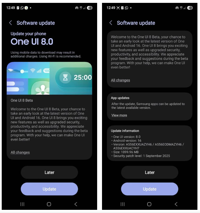One UI 8 Beta Samsung Galaxy A55