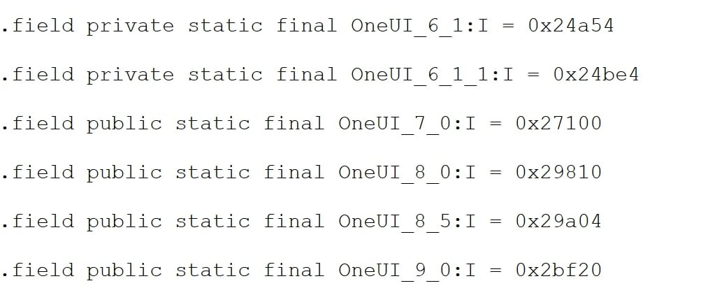 Samsung référence à une ui 9.0