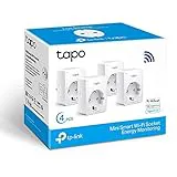 Tapo P110 (4 paquets) – Mini prise intelligente Wi-Fi (avec surveillance de l'énergie), planification marche/arrêt, économie d'énergie, compatible avec Alexa et Google Home