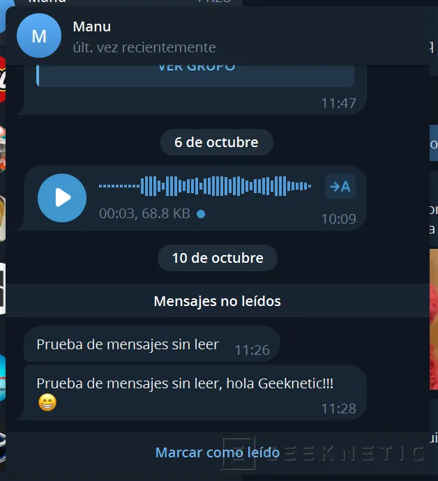 Geeknetic Ainsi, vous pouvez voir tous les messages Telegram sans qu'ils apparaissent comme lus 8