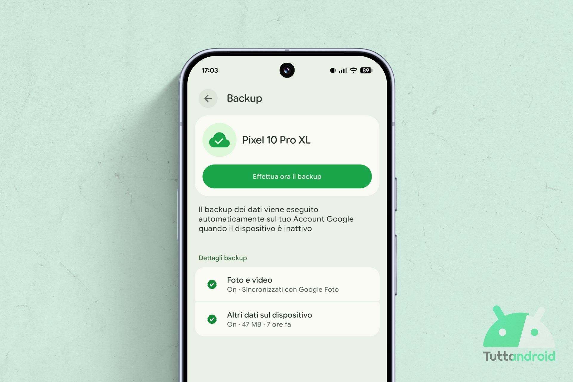 Google revient en arrière et restaure les détails des paramètres de sauvegarde Android