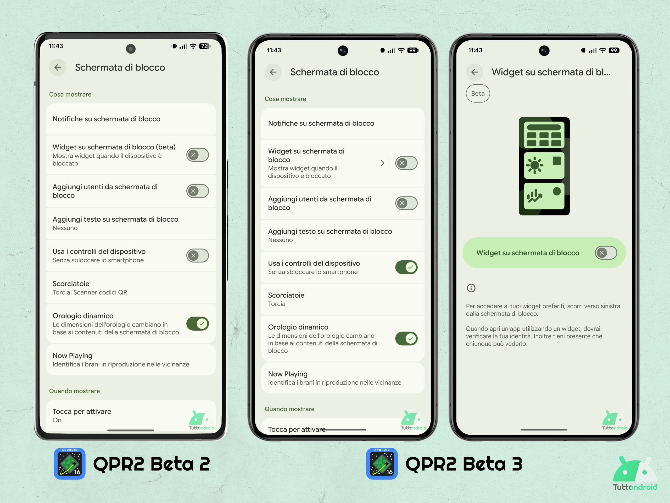 Android 16 QPR2 - Bêta 3 - Paramètres du widget sur l'écran de verrouillage