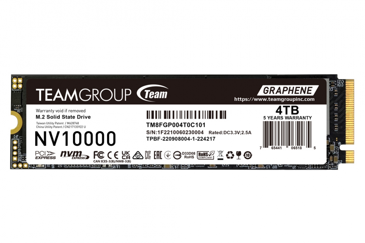 Le nouveau SSD Teamgroup NV10000 offre des vitesses de lecture allant jusqu'à 10 000 Mo/s et des capacités allant jusqu'à 4 To