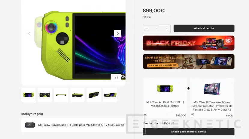 Geeknetic Le nouveau MSI Claw A8 est désormais disponible à 899 euros avec deux cadeaux pour les 2 les plus rapides