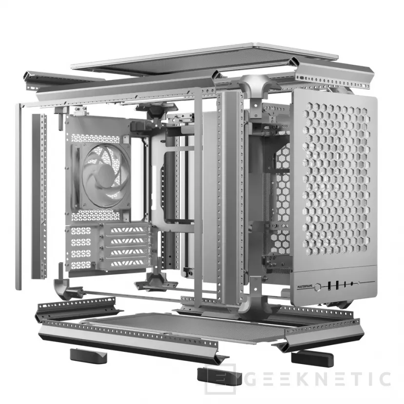Geeknetic Cooler Master MasterFrame 400 Mesh combine la modularité FreeForm 2.0, le maillage frontal et la prise en charge des GPU 390 mm dans un format compact 2