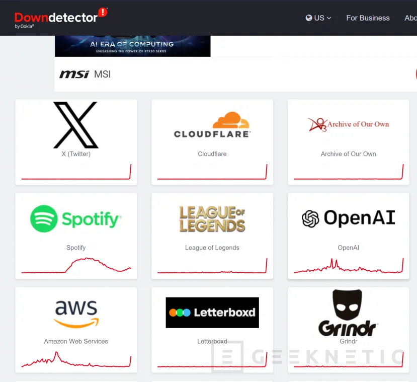 Geeknetic Cloudflare rencontre quelques problèmes, de nombreuses pages web connectées à ce CDN ne fonctionnent pas correctement 4