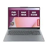 Lenovo IdeaPad Slim 3 Gen 8 - Ordinateur portable FHD 15,6'' (AMD Ryzen 5 7520U, carte graphique AMD Radeon 610M, 16 Go de RAM, SSD 512 Go, Wi-Fi 6, aucun système d'exploitation) clavier QWERTY espagnol, gris arctique