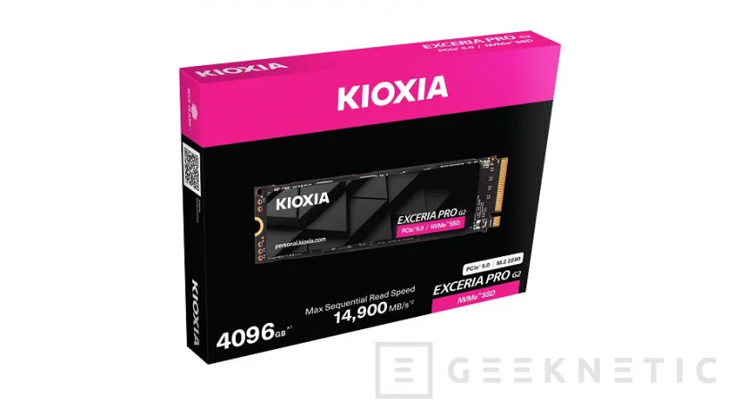 Geeknetic Nouveau disque SSD KIOXIA EXCERIA PRO G2, jusqu'à 14 900 Mo/s et capacités de 4 To 2