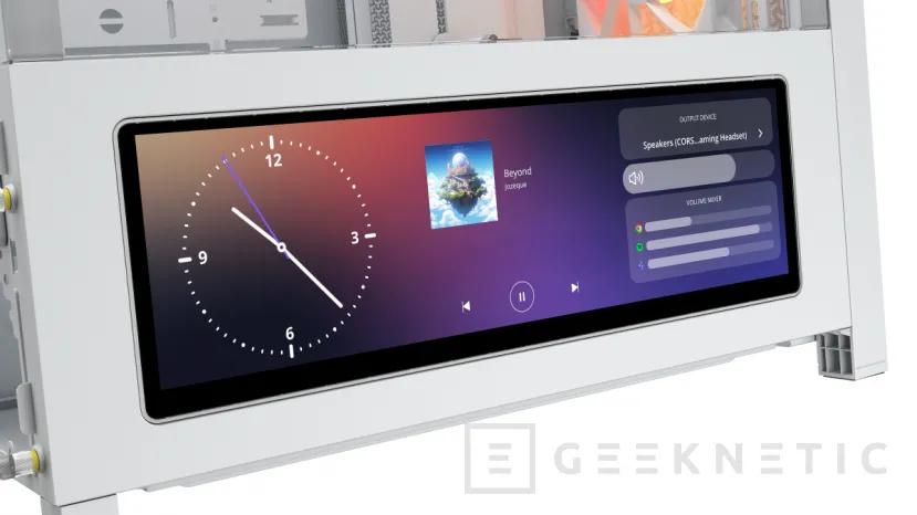 Le nouveau boîtier Geeknetic CORSAIR FRAME 4000D LCD RS ARGB comprend un écran XENEON EDGE 2 de 14,5 pouces