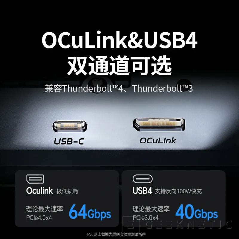 Geeknetic Nouveau dock pour GPU externes UGREEN, USB 4, Oculink et alimentation 850 W ATX 3.1 à 279 euros au taux de change 3