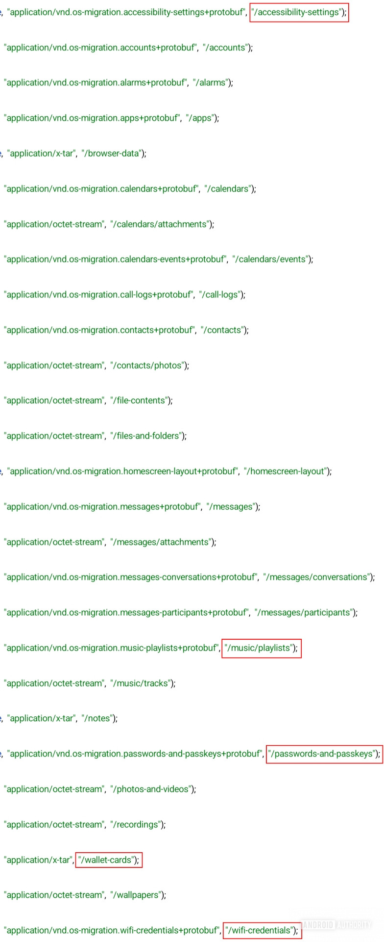 Android Canary build 2512 - Android Switch v1.0.833807547 - nouveaux types de données