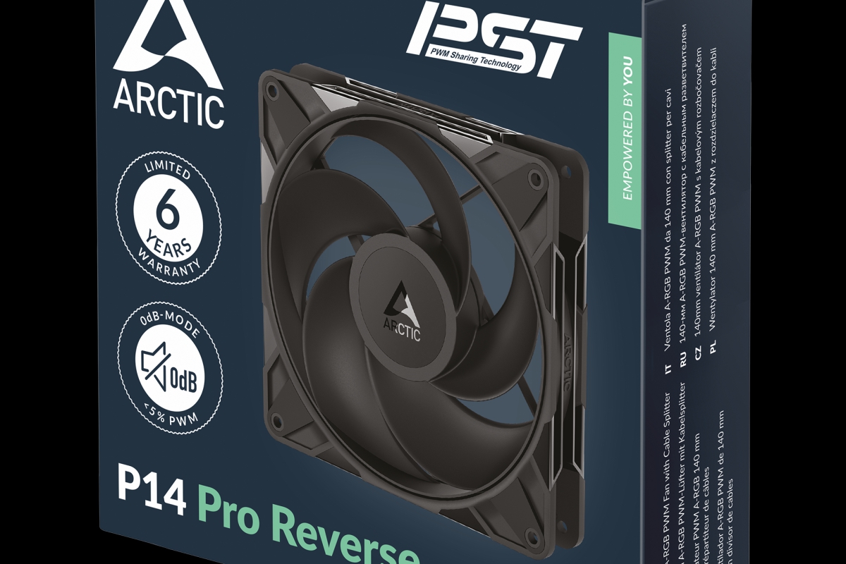 Arctic présente le P14 Pro Reverse, pales inversées à flux inversé sur ventilateurs de 140 mm