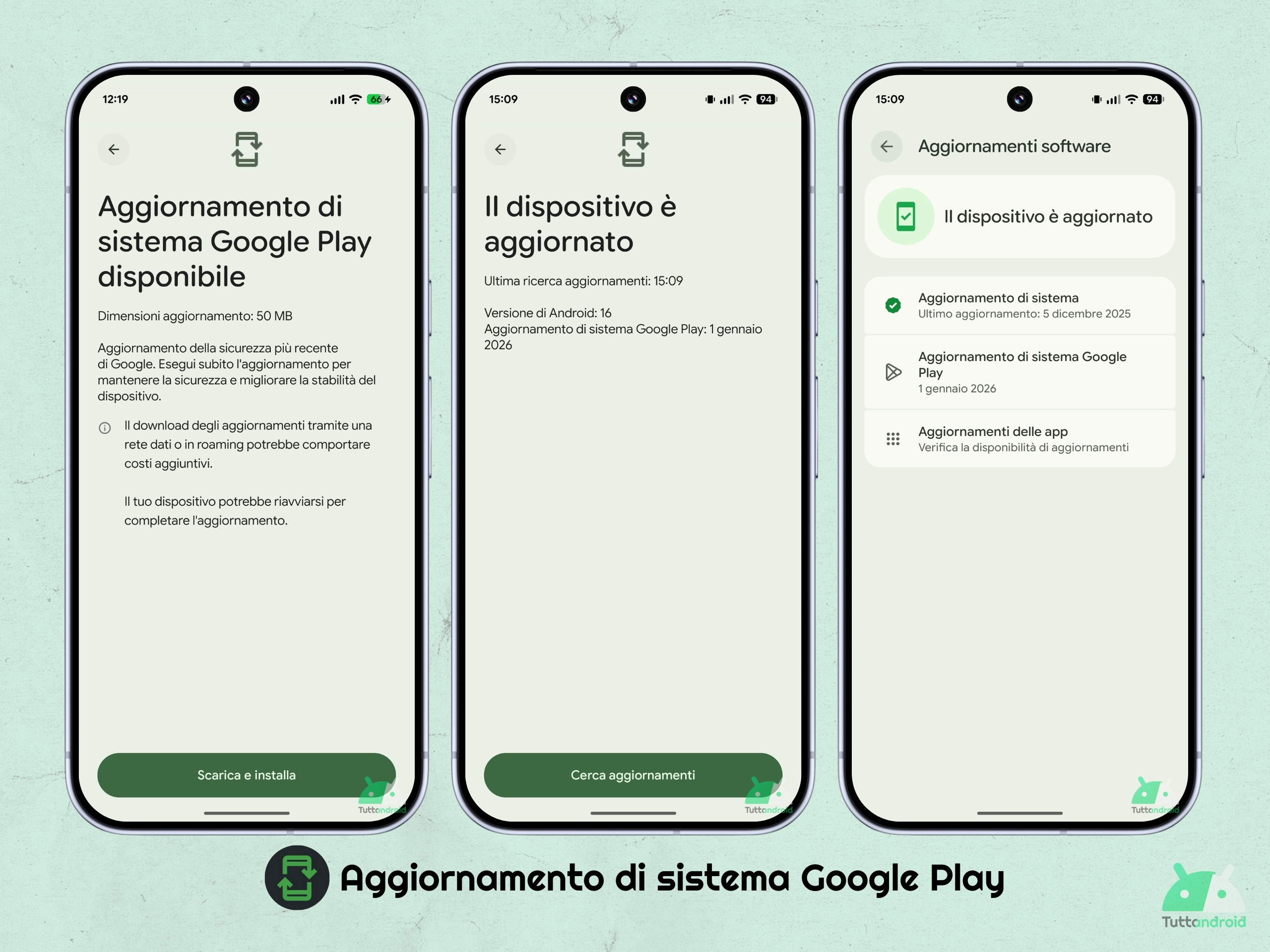 Google Pixel 10 Pro XL - Mise à jour du système Google Play 1er janvier 2026