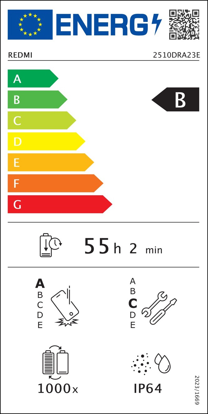 REDMI Note 15 4G - Label énergétique de l'UE