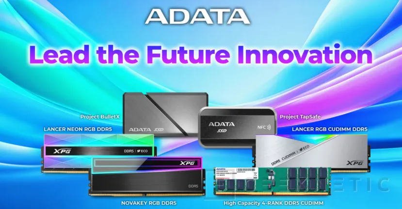 Geeknetic ADATA est implanté au CES 2026 avec MSI et Intel : DDR5 CUDIMM avec 4 rangs et jusqu'à 128 Go, plus SSD PCIe 5.0 à 13 500 Mo/s et USB4 avec NFC 2