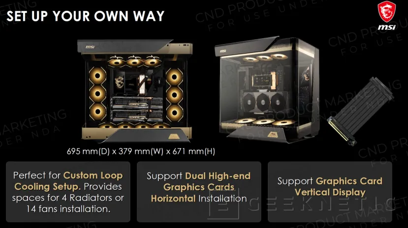 Geeknetic MSI MEG MAESTRO 900R : Boîtier panoramique avec verre incurvé sur trois côtés et mode BenchTable 2