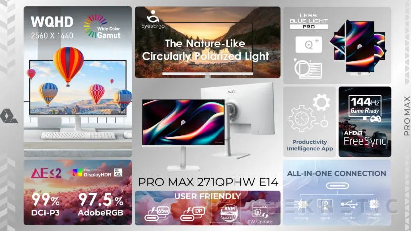 Geeknetic Nouveaux moniteurs MSI Pro Max avec compatibilité et synchronisation avec les appareils Apple 3