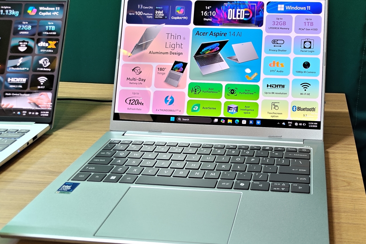 Le nouvel Acer Aspire propose jusqu'à un Intel Core Ultra 9 386H dans un châssis fin et léger