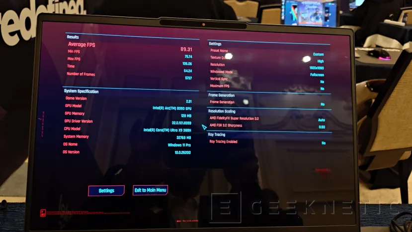 Geeknetic Premiers benchmarks gaming de l'Intel Core Ultra X9 388H avec l'Intel Arc B390 : Plus de 130 FPS dans Battlefield 6 2