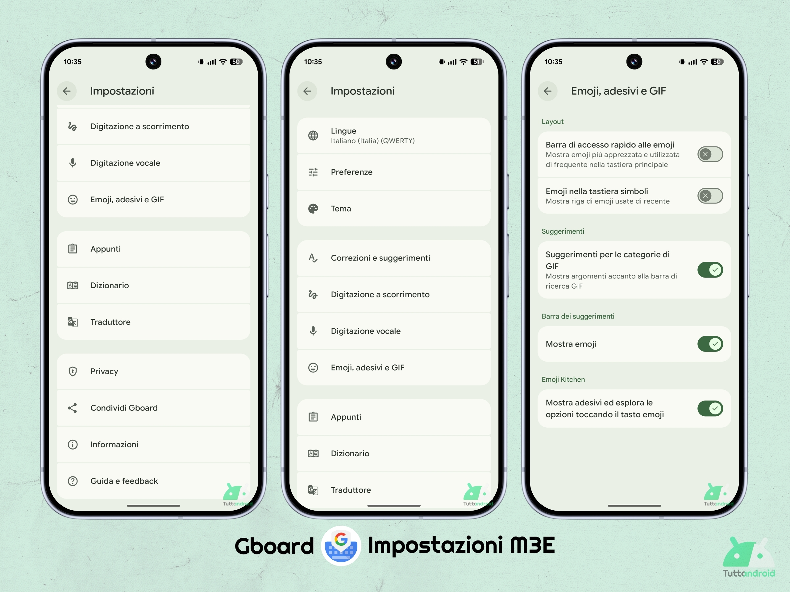Android 16 - Gboard v16.5.1.838613058 bêta - Paramètres M3E