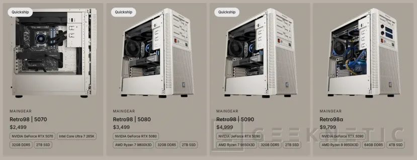 Geeknetic Le bouton Turbo revient avec le Maingear Retro 98 : de nouveaux PC vintage avec une RTX 5090 inside 2