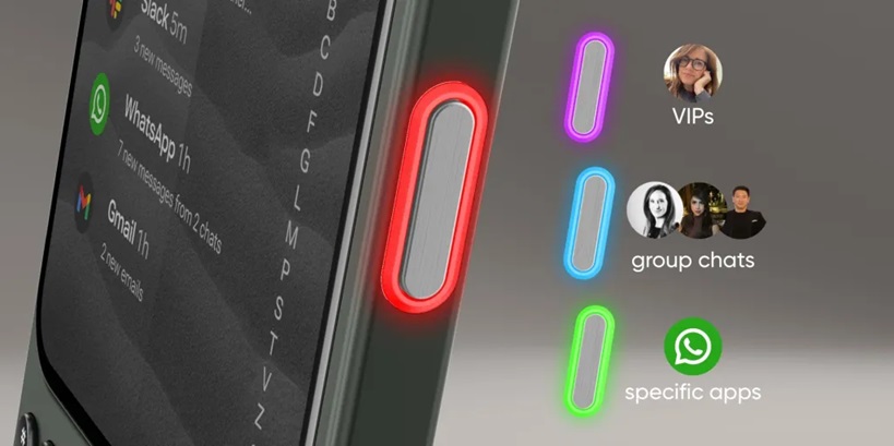 clique sur les boutons latéraux du communicateur