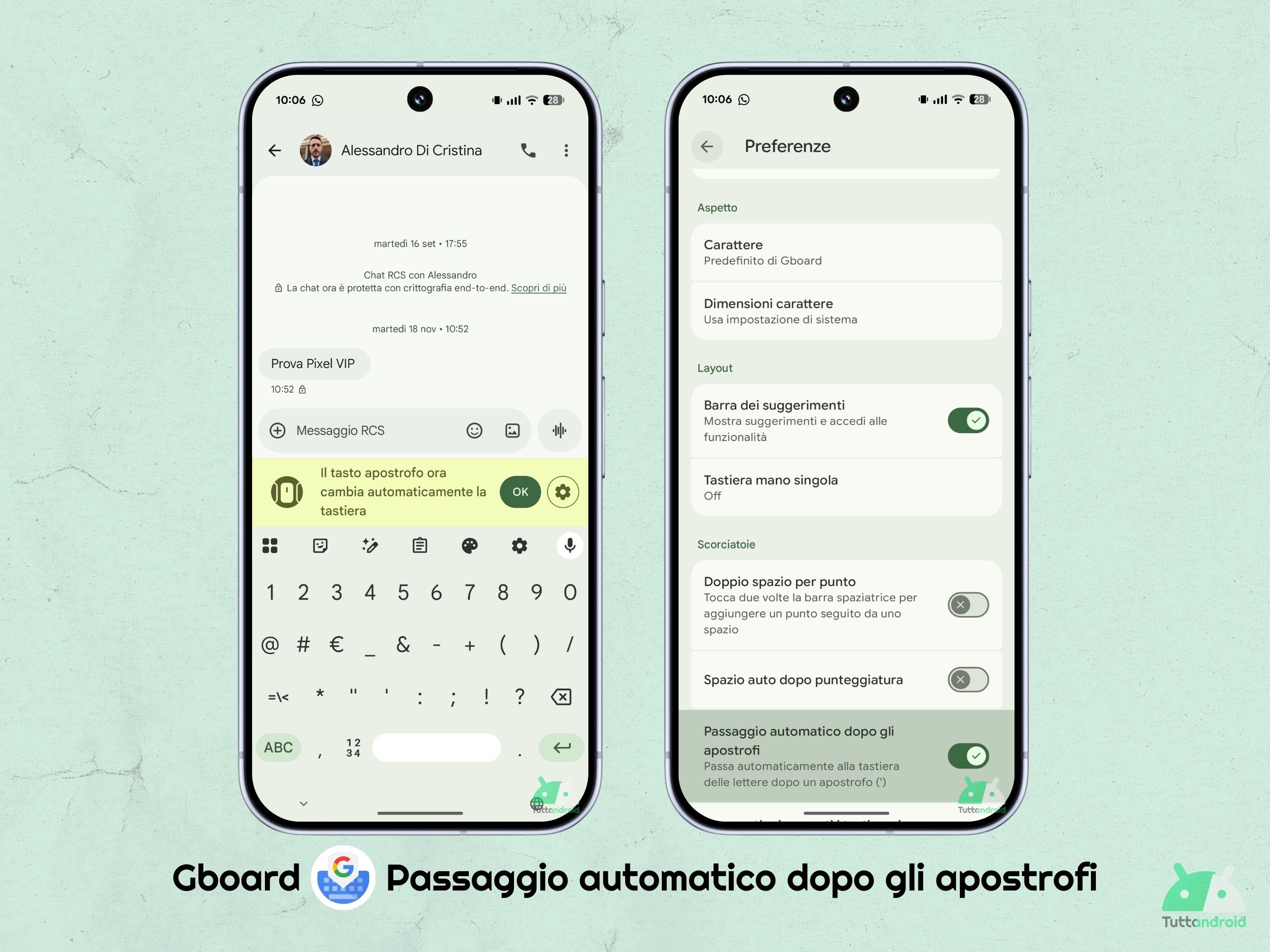 Gboard v16.6.3 bêta - Passage automatique après les apostrophes