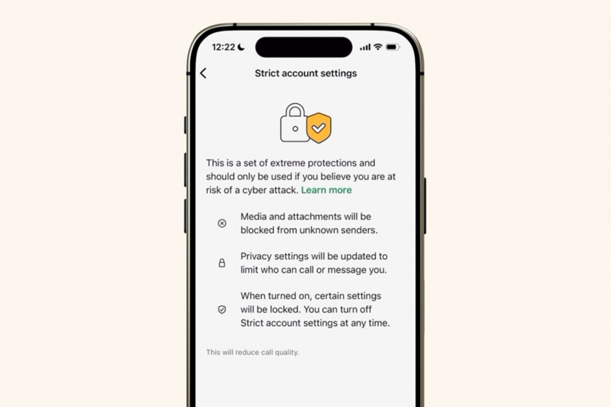 WhatsApp ajoute une plus grande sécurité avec la fonction Strict Settings, idéale pour éviter les cyberattaques