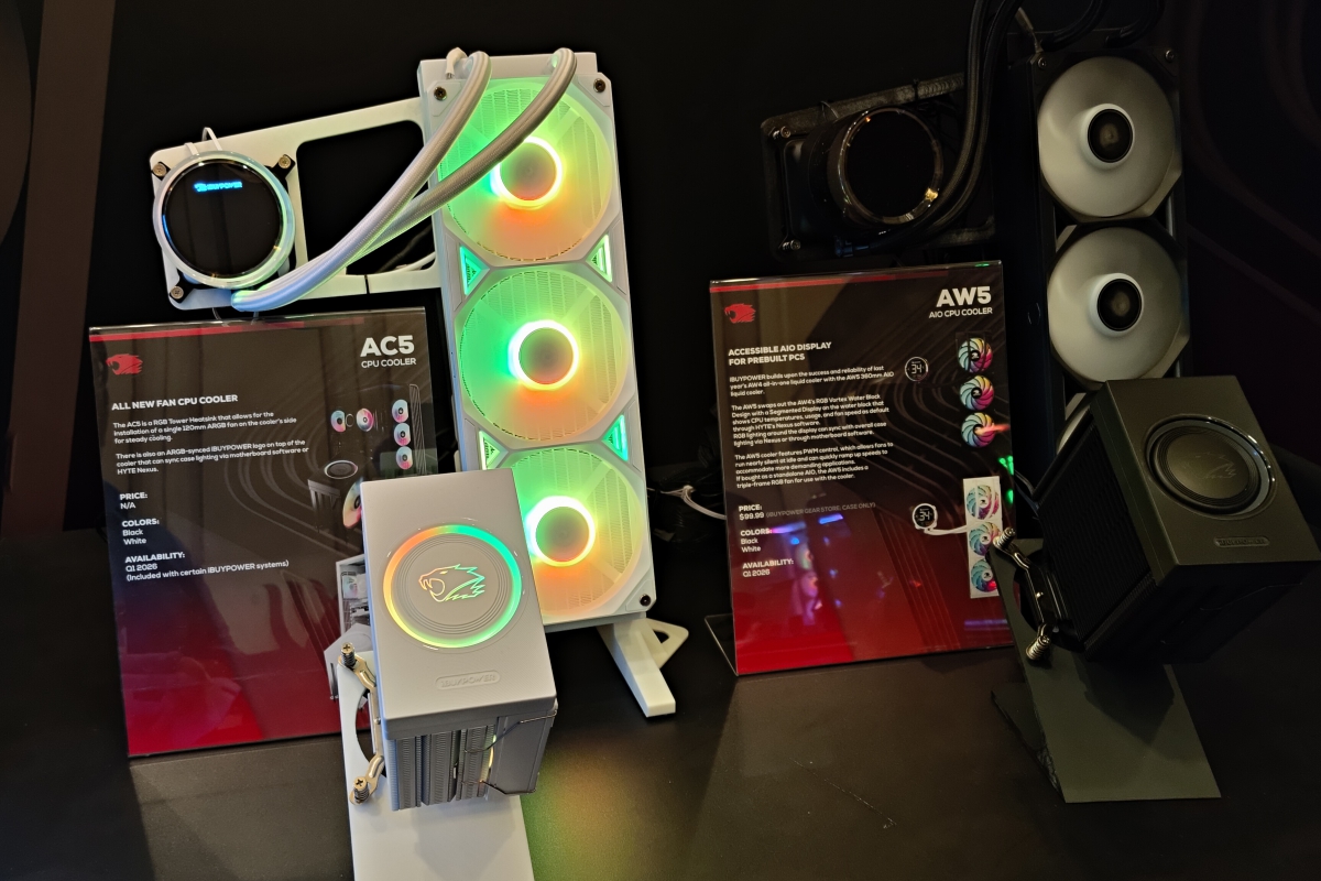 iBuyPower met à jour son refroidissement avec le refroidissement liquide AW5 avec écran intégré et le refroidisseur d'air AC5