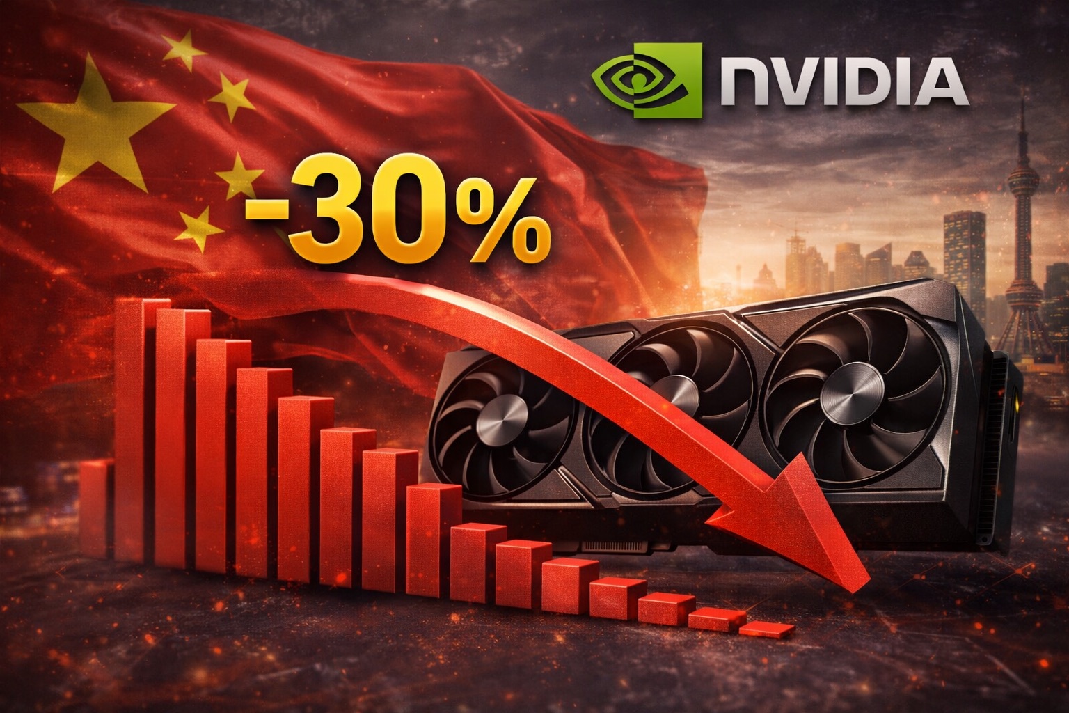 NVIDIA réduit de 30 % la fourniture de GPU à la Chine début 2026 et le marché sent déjà la hausse