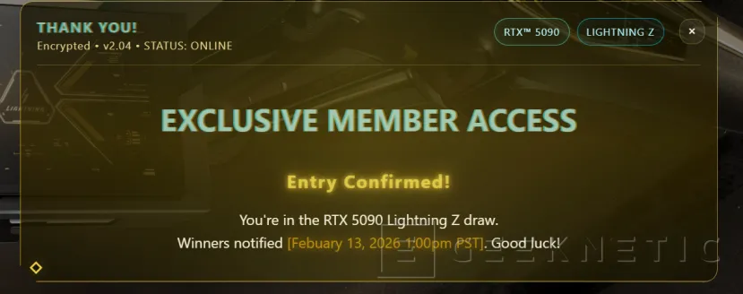 Geeknetic Le MSI RTX 5090 Lightning Z sera vendu à partir de demain au prix de 5 090,99 $ et vous ne pourrez l'obtenir que si vous gagnez un cadeau 3