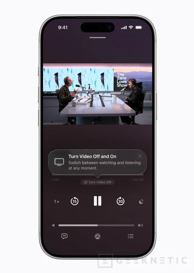 Geeknetic Apple Podcasts rattrape la vidéo : téléchargement de l'épisode, plein écran et publicités intégrées 2