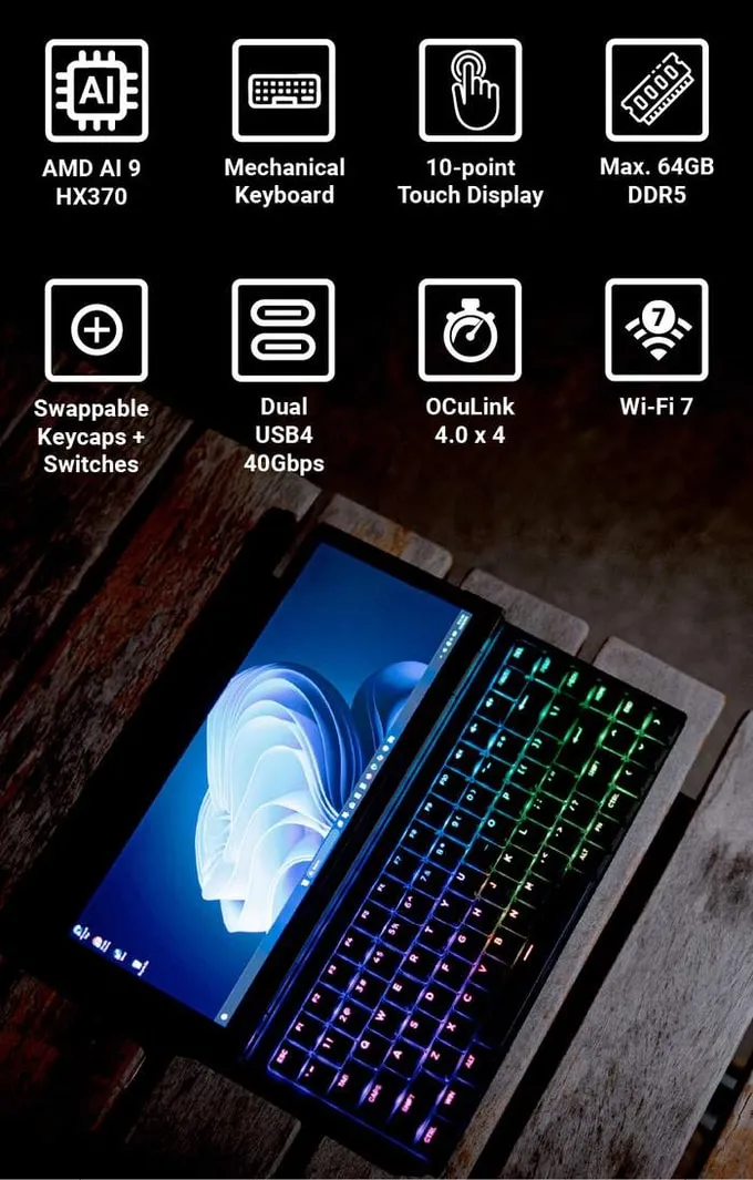 Geeknetic Un PC de la taille d'un clavier avec un AMD Ryzen AI 9 HX 370 apparaît pour le financement participatif et les utilisateurs remettent en question la viabilité du projet 2