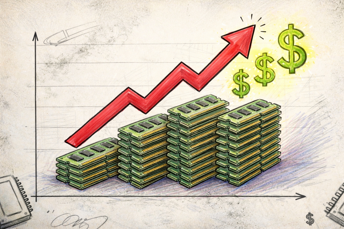 La hausse du prix de la mémoire est révisée pour être plus pessimiste au cours de ce T1-26, jusqu'à 95% de plus en DRAM et 60% en NAND Flash
