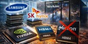 NVIDIA s&rsquo;appuie sur Samsung et SK hynix pour le HBM4 de Vera Rubin et laisse Micron hors du premier casting