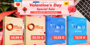 San Valentino Tech, réductions jusqu&rsquo;à 90% sur les logiciels originaux