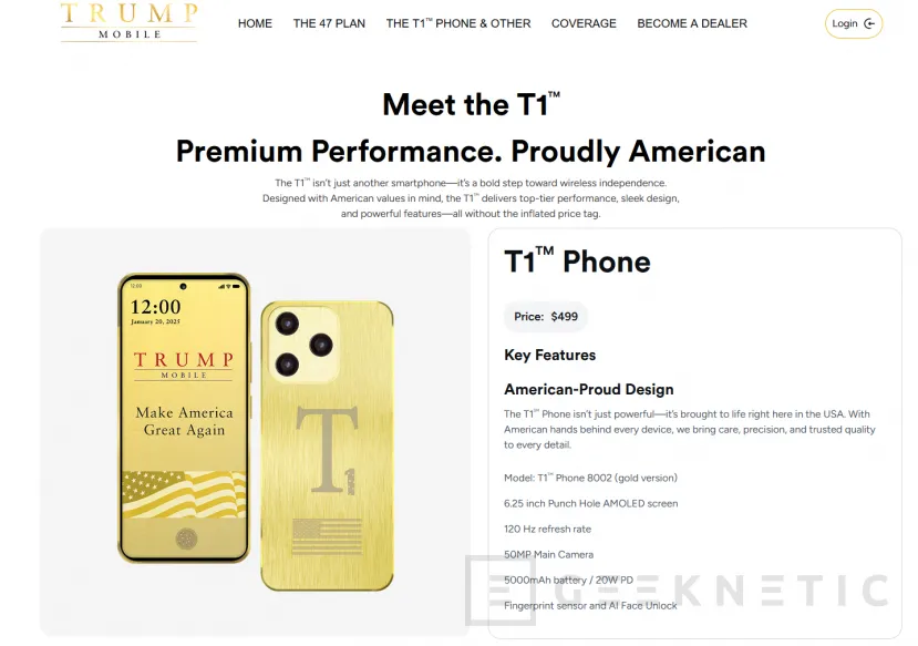 Geeknetic Trump Mobile présente pour la première fois le vrai téléphone T1 après des mois de retard : voici comment le design du mobile à 499 $ a changé 2