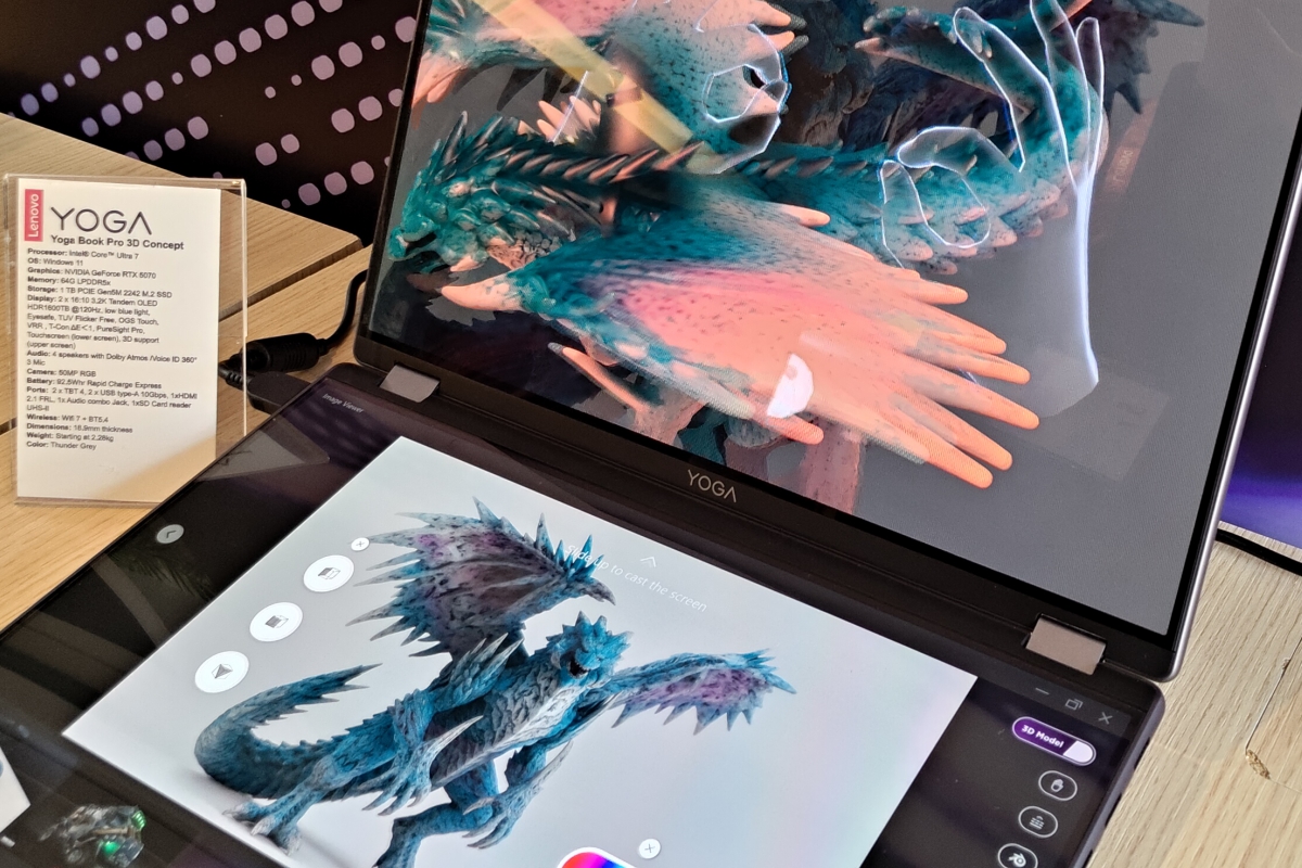 Double écran avec 3D sans lunettes et contrôle gestuel, c'est le nouveau Lenovo Yoga Book Pro 3D