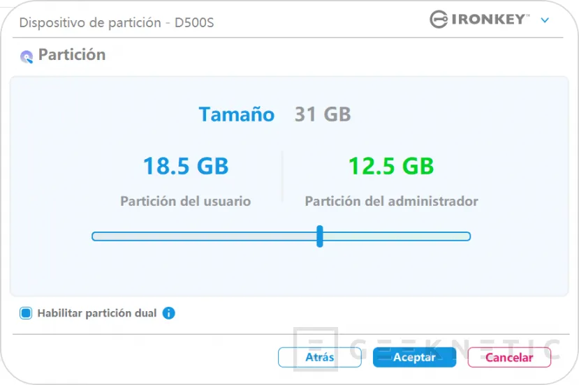 Geeknetic Kingston IronKey D500S 32 Go Examen 8