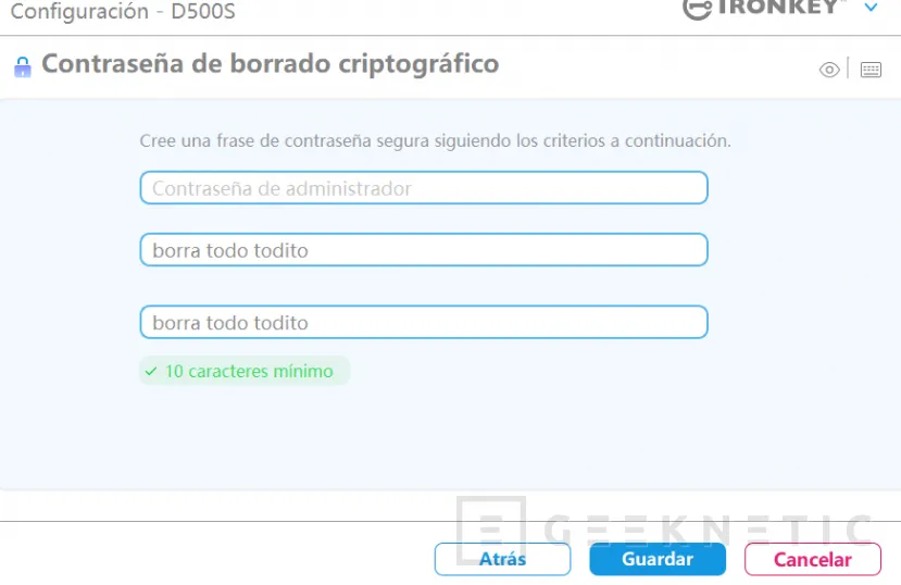 Geeknetic Kingston IronKey D500S 32 Go Examen 10