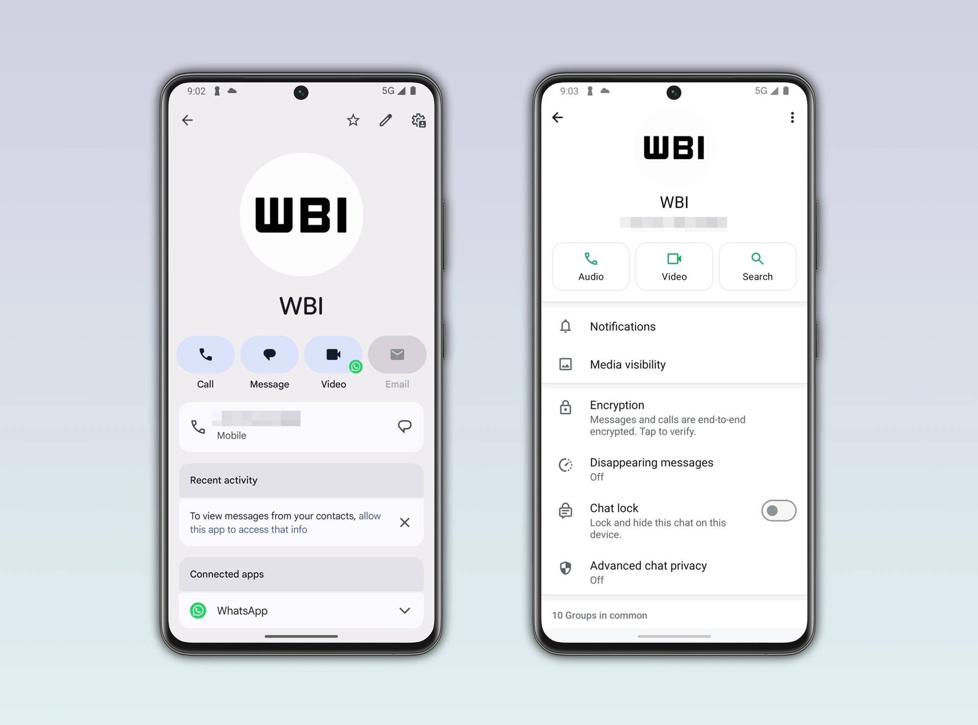 WhatsApp Beta v2.26.21.9 - Image de profil du carnet d'adresses WBI