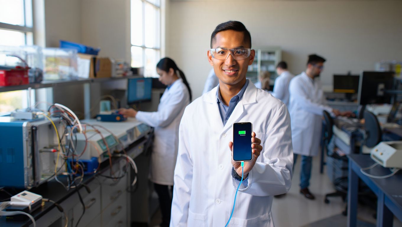 Des chercheurs dévoilent une batterie de smartphone capable de se recharger entièrement en moins dʼune minute
