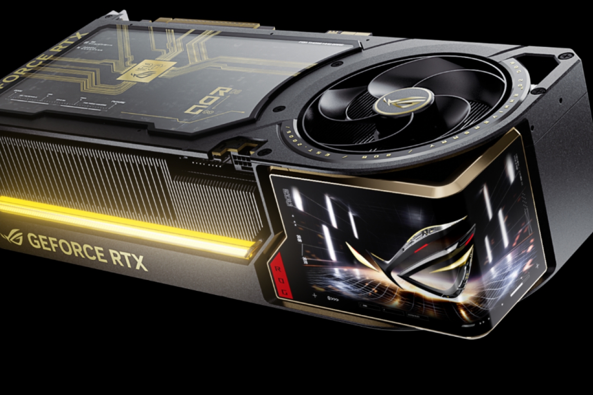 ASUS ROG Astral GeForce RTX 5090 Edition 20 : l'impressionnante carte graphique à 5 slots avec écran incurvé et 4 ventilateurs