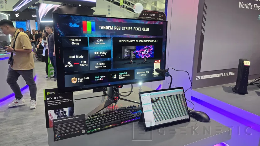 Geeknetic ASUS présente quatre nouveaux moniteurs ROG au Computex 2026 : deux Swift OLED avec RGB Stripe Pixel et deux Strix pour les jeux et l'esport 2