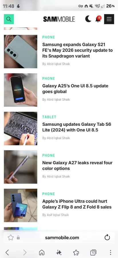 Samsung Internet One UI 9