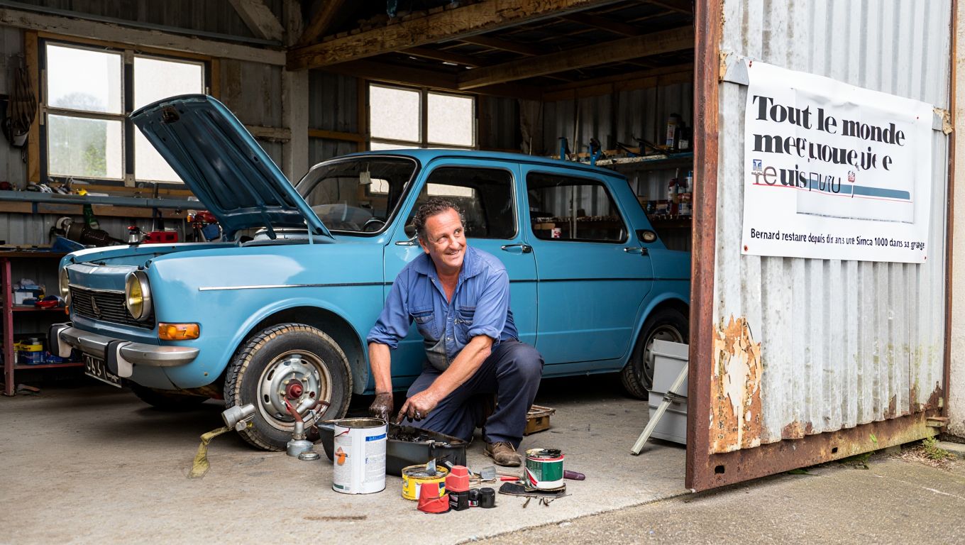 ʼTout le monde me dit que je suis fouʼ: Bernard restaure depuis dix ans une Simca 1000 dans sa grange
