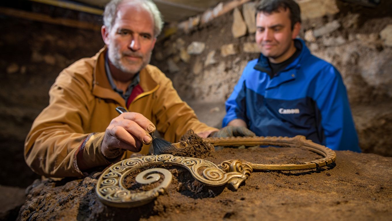 Des fouilles près dʼAmiens mettent au jour un trésor gaulois resté enfoui pendant 2000 ans