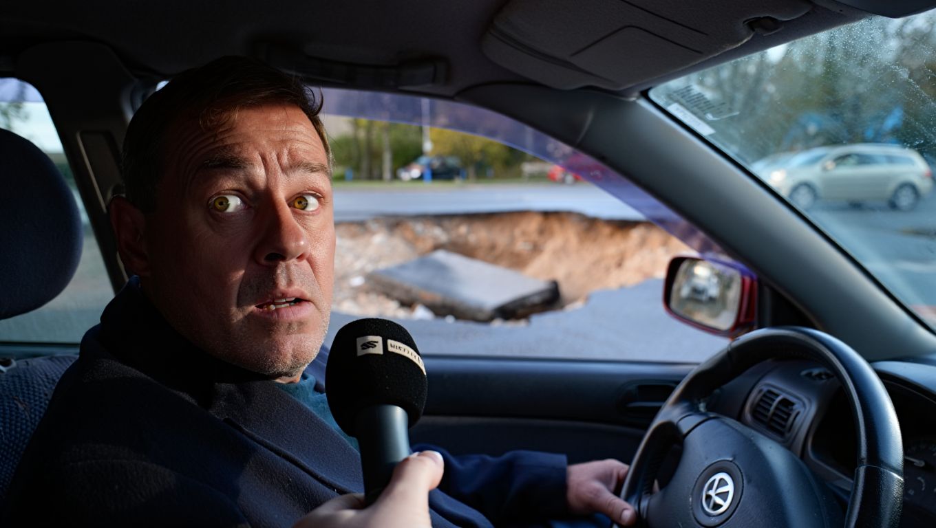 « Jʼai cru que la route sʼétait effondrée » : ce conducteur raconte le trou apparu devant lui