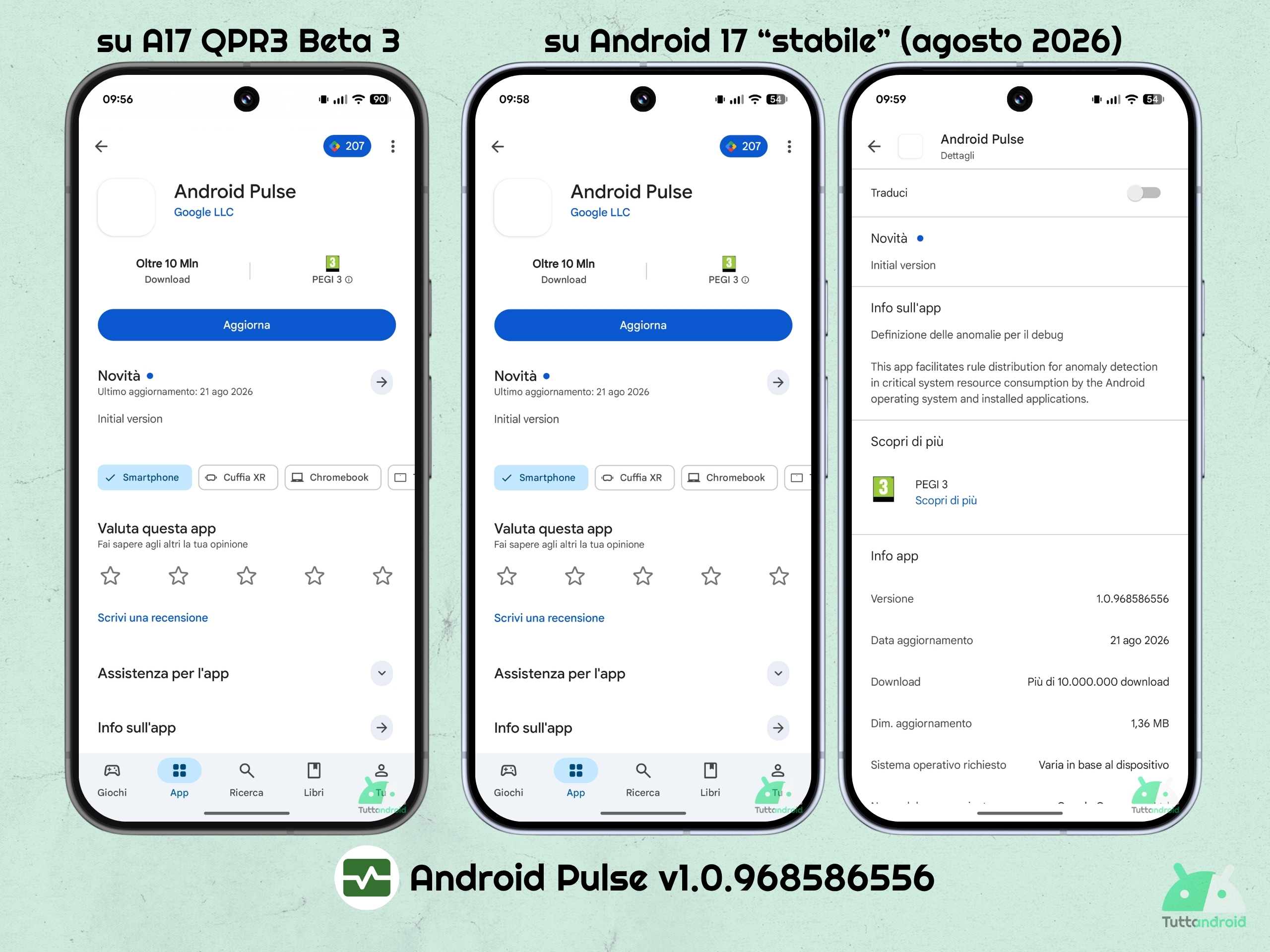 Déploiement d'Android Pulse v1.0.968586556 via Google Play Store