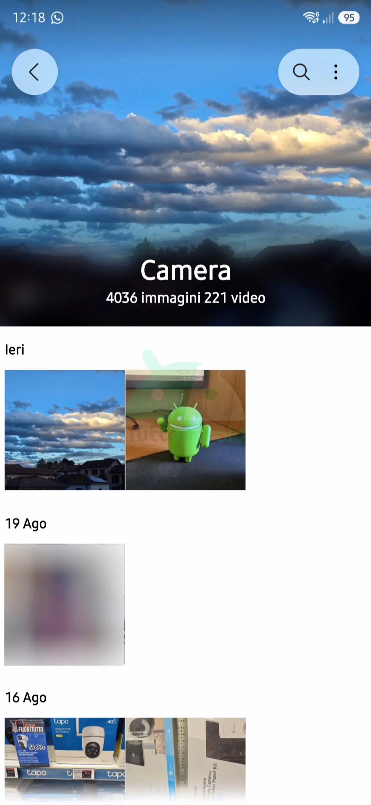 Chronologie dans l'album dans Gallery Labs de Samsung Gallery